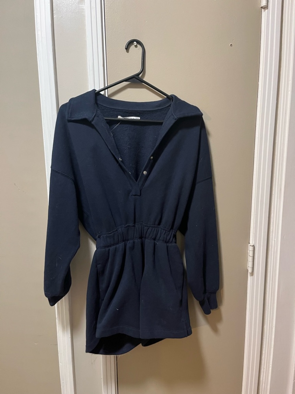 Abercrombie & Fitch Navy Sweatshirt Romper